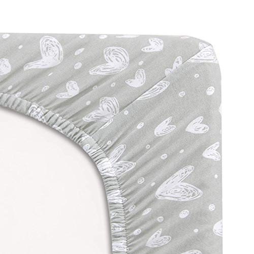 Biloban Bassinet Sheets Compatible with Babybond, Newton and QUTANIX Baby Bassinet Bedside Sleeper, 2 Pack 100% Cotton Bassinet & Bedside Sleeper Sheets, Gray and White Print for Baby - Image 3