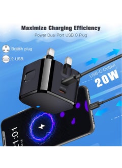 Necomi 20W Fast Charger USB C Charger Foldable, USB C Charger 20W PD Fast Type C Plug-Black  - Image 2