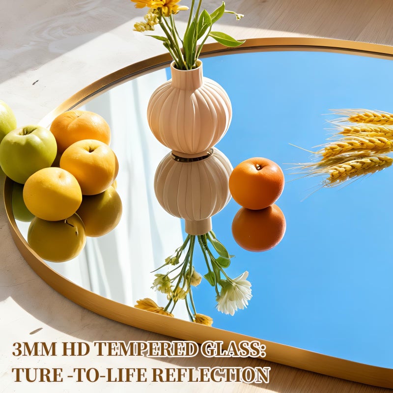 TheiaMo Oval Full Length Mirror, 48"Ã—16" Wall-Mounted Mirror with Metal Frame, Ultra-Clear Explosion-Proof Dressing Mirror, Simple and Classic Deco for Cloakroom/Bedroom/Living Room, Gold - Image 5