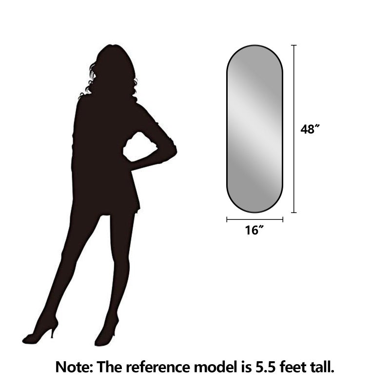 TheiaMo Oval Full Length Mirror, 48"Ã—16" Wall-Mounted Mirror with Metal Frame, Ultra-Clear Explosion-Proof Dressing Mirror, Simple and Classic Deco for Cloakroom/Bedroom/Living Room, Gold - Image 2