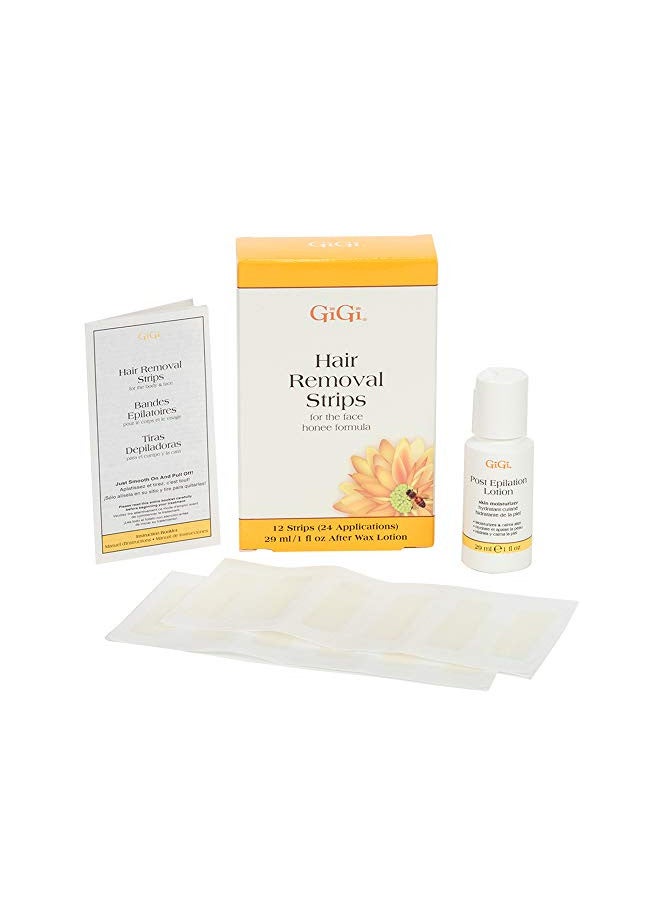 GiGi Hair Removal Strips | For the Face | Pre-Waxed with GiGi All-Purpose Honee Formula, 12 Strips - Image 1