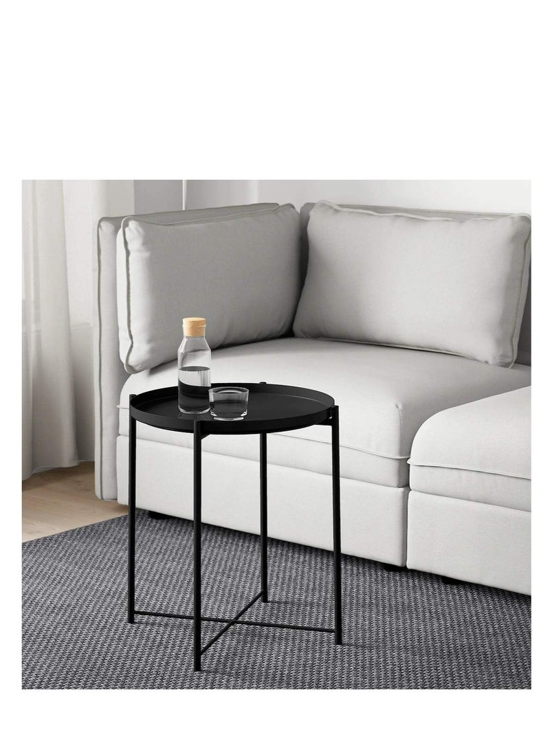 طاولة مستديرة منضدة اسود(مقاس 25x48x4cm) - Image 2