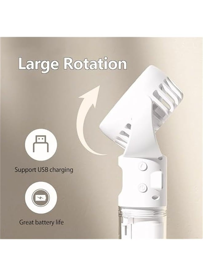 Portable Handheld Personal Misting Fan, 4 Speeds Cooling Water Spray, Rechargeable Adjustable Angle Fan with Lanyard for Kids Woman Man Home Office Indoors Makeup Outdoors Travel Camping (Black) - Image 3