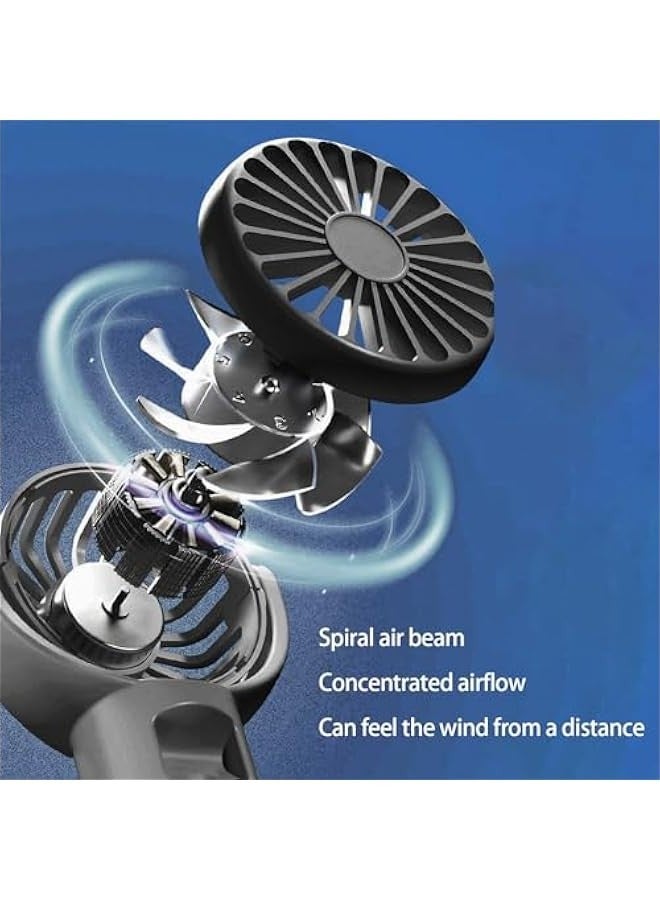 Portable Handheld Personal Misting Fan, 4 Speeds Cooling Water Spray, Rechargeable Adjustable Angle Fan with Lanyard for Kids Woman Man Home Office Indoors Makeup Outdoors Travel Camping (Black) - Image 4