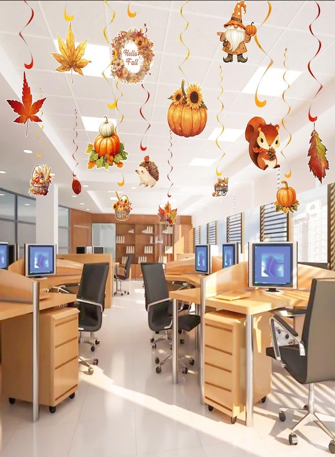 UNIIDECO Fall Party Decorations, Fall Hanging Swirl Ceiling Decorations for Home Thanksgiving Indoor Harvest Halloween Classroom Office Baby Shower Birthday - Image 3