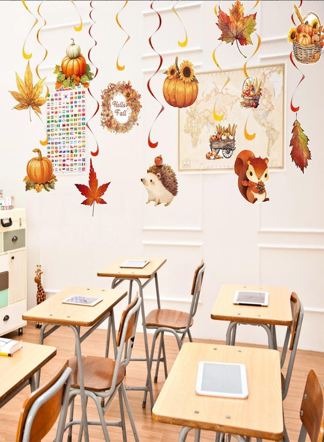 UNIIDECO Fall Party Decorations, Fall Hanging Swirl Ceiling Decorations for Home Thanksgiving Indoor Harvest Halloween Classroom Office Baby Shower Birthday - Image 4