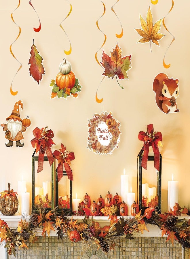 UNIIDECO Fall Party Decorations, Fall Hanging Swirl Ceiling Decorations for Home Thanksgiving Indoor Harvest Halloween Classroom Office Baby Shower Birthday - Image 2