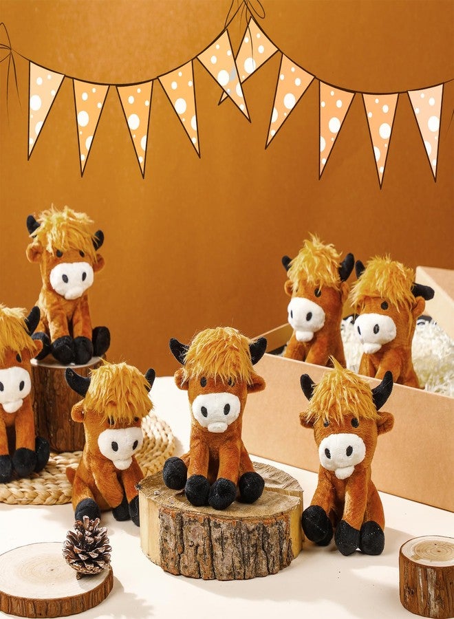 PullCrease 20 Pieces Plush Keychains Stuffed Animals Bulk, Kawaii Animal Keychains Small Plush Gifts Ornament Birthday Party Supply for Woman Man(Brown,Cute Highland Cow) - Image 2