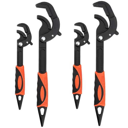 HOIGON 4 PCS 0.6''-2.4'' Multifunction Adjustable Wrenches, Self Adjusting Spanner, Quick Power Grip Pipe Wrench Set, 10 Inches 15 Inch - Image 1