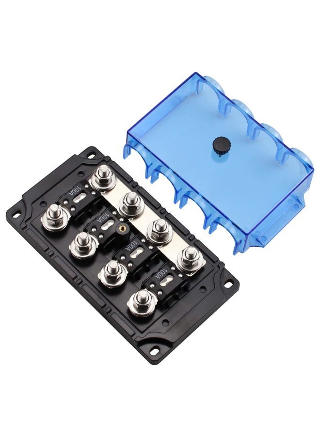 VOZINMOST 4-Way MEGA/AMG Fuse Holder with 4 PCS ANM Bolt-on Fuse 100A for Cars, Power Switch, GPS Positioning, LED Turn Signals - Image 1