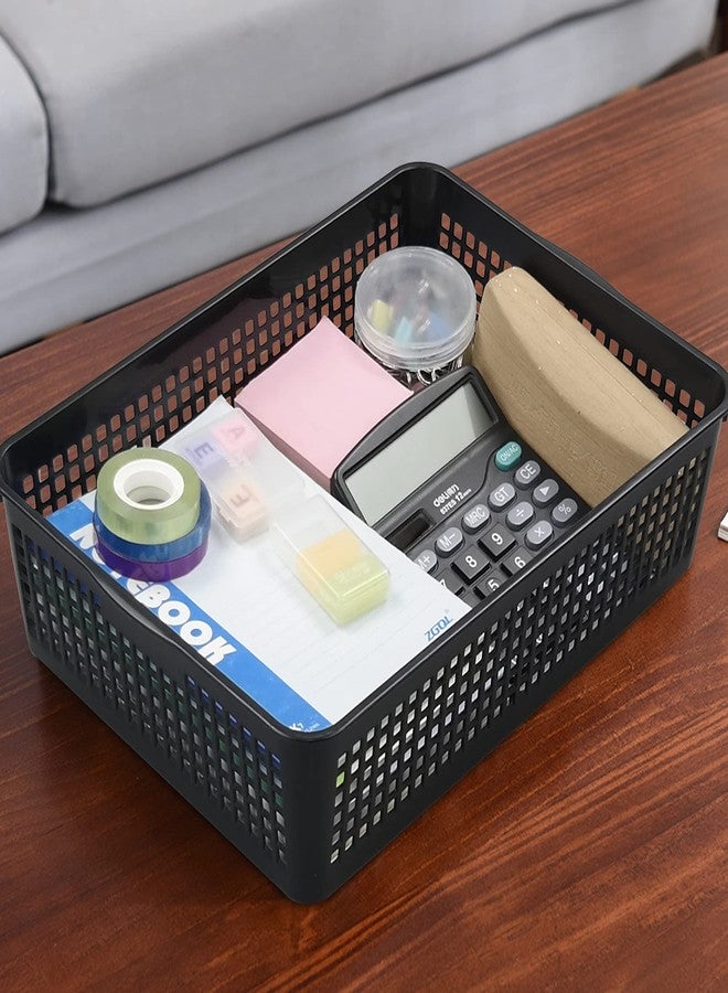 CadineUS 6 Pack Plastic A4 Letter Baskets, Black Office Basket Trays - Image 4
