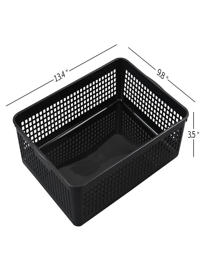 CadineUS 6 Pack Plastic A4 Letter Baskets, Black Office Basket Trays - Image 2