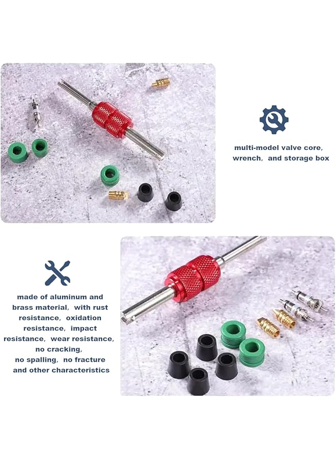 مجموعة إصلاح مكيف الهواء، 71 قطعة، أداة إصلاح، حشية السترة الصفراء، خراطيم السترة الصفراء، مجموعة إصلاح الحالة، 10 قطع من أنوية الصمامات، 50 قطعة من حشية الخراطيم، 10 قطع من الصمامات، مجموعة إلكترونيات - Image 4