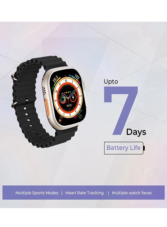 آي كروز ساعة برونتو ماكس+ الذكية بشاشة 2.01 بوصة، مكالمات بلوتوث، تتبع اللياقة، مساعد صوتي، مقاومة للماء بمعيار IP67، متوافقة مع أندرويد وiOS - Image 3