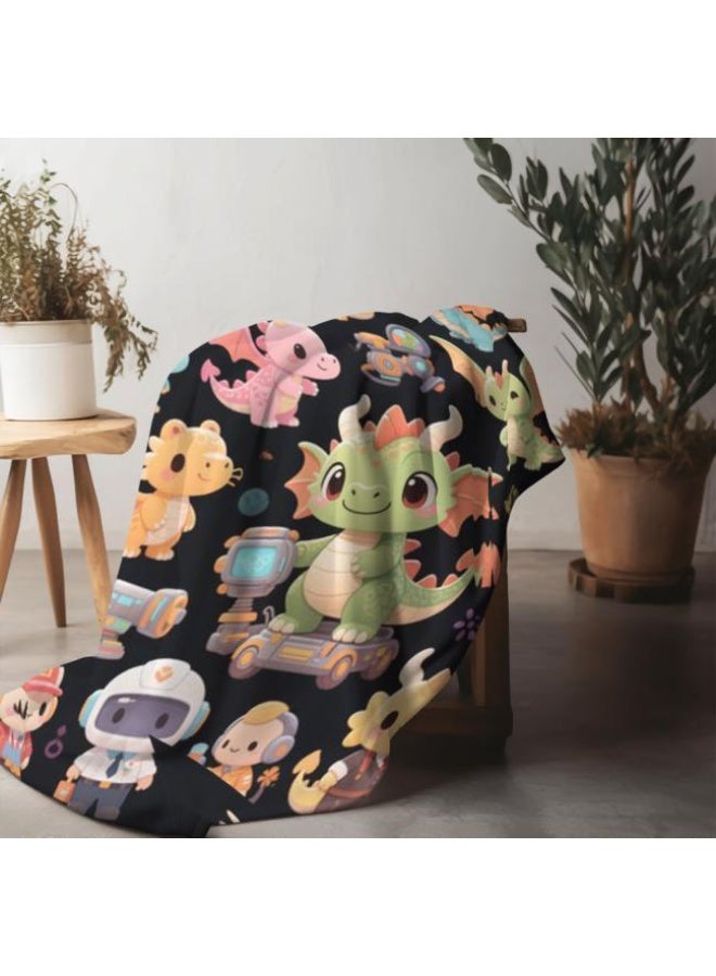 عام بطانية رقيقة من الفانيلا الكرتونية للأطفال أو الطلاب (دافئة ومريحة ومناسبة للنوم والألعاب) 100 سم * 150 سم - 155 - Image 5