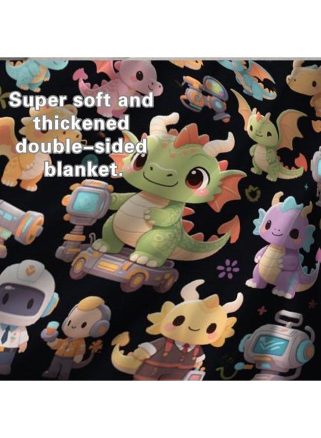 عام بطانية رقيقة من الفانيلا الكرتونية للأطفال أو الطلاب (دافئة ومريحة ومناسبة للنوم والألعاب) 100 سم * 150 سم - 155 - Image 4