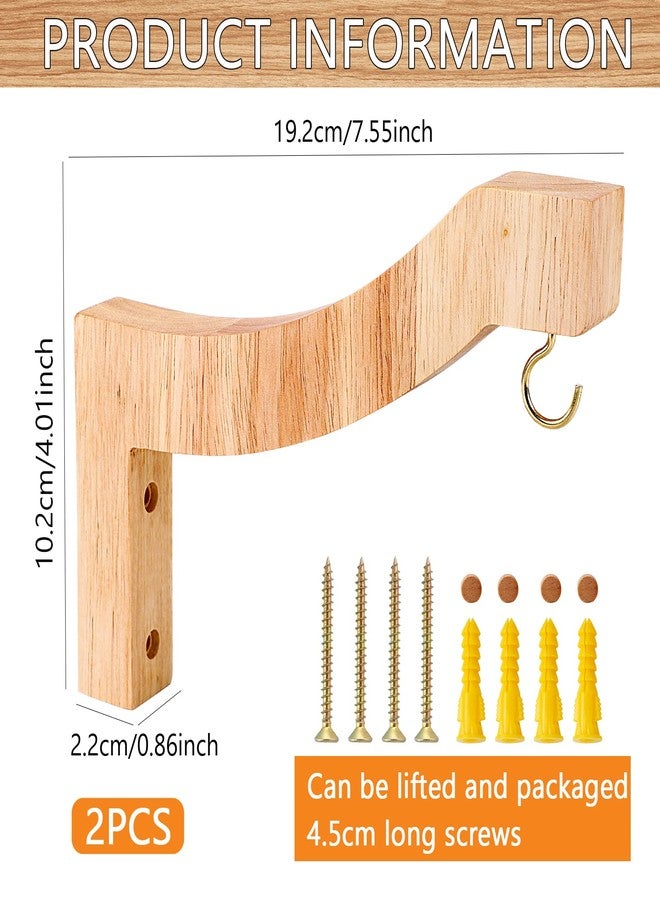 حامل نباتات خشبي معلق على شكل حرف T من FGSAEOR، خطاف حائط بطول 7 بوصات، مناسب لتعليق مغذيات الطيور الداخلية والخارجية، وسلال الزهور، وأجراس الرياح. - Image 2