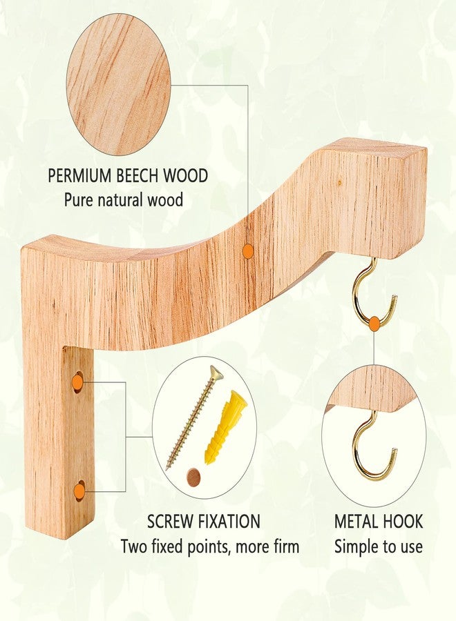 حامل نباتات خشبي معلق على شكل حرف T من FGSAEOR، خطاف حائط بطول 7 بوصات، مناسب لتعليق مغذيات الطيور الداخلية والخارجية، وسلال الزهور، وأجراس الرياح. - Image 3