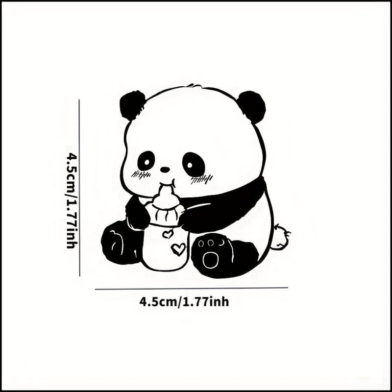 Panda Drinking Milk Metal Sticker Decorative Cartoon Stickers For Mobile Laptop - Image 5