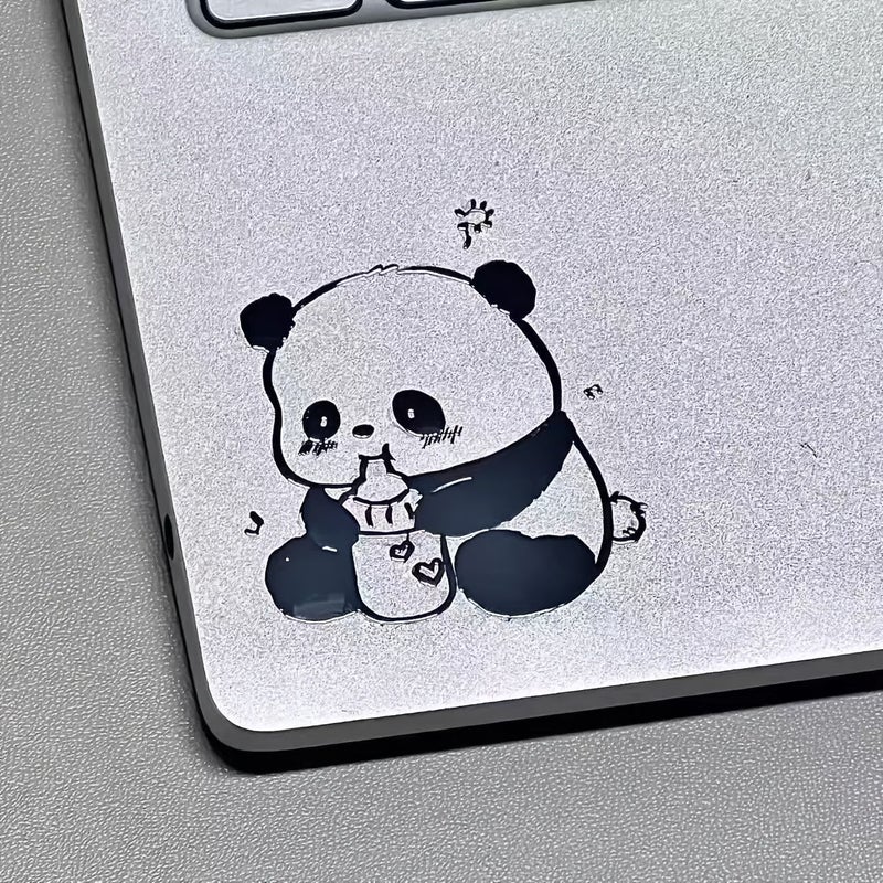 Panda Drinking Milk Metal Sticker Decorative Cartoon Stickers For Mobile Laptop - Image 2