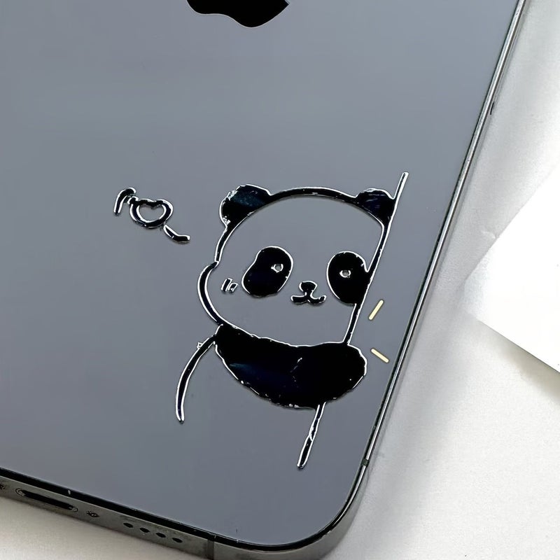Panda Drinking Milk Metal Sticker Decorative Cartoon Stickers For Mobile Laptop - Image 1