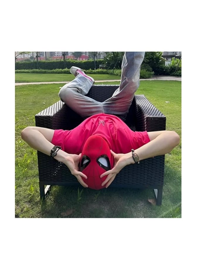 Spider Super Hero Cosplay Mask – Full Face Mask with Moving Eye Patches, Adjustable for Kids and Adults  - Image 4