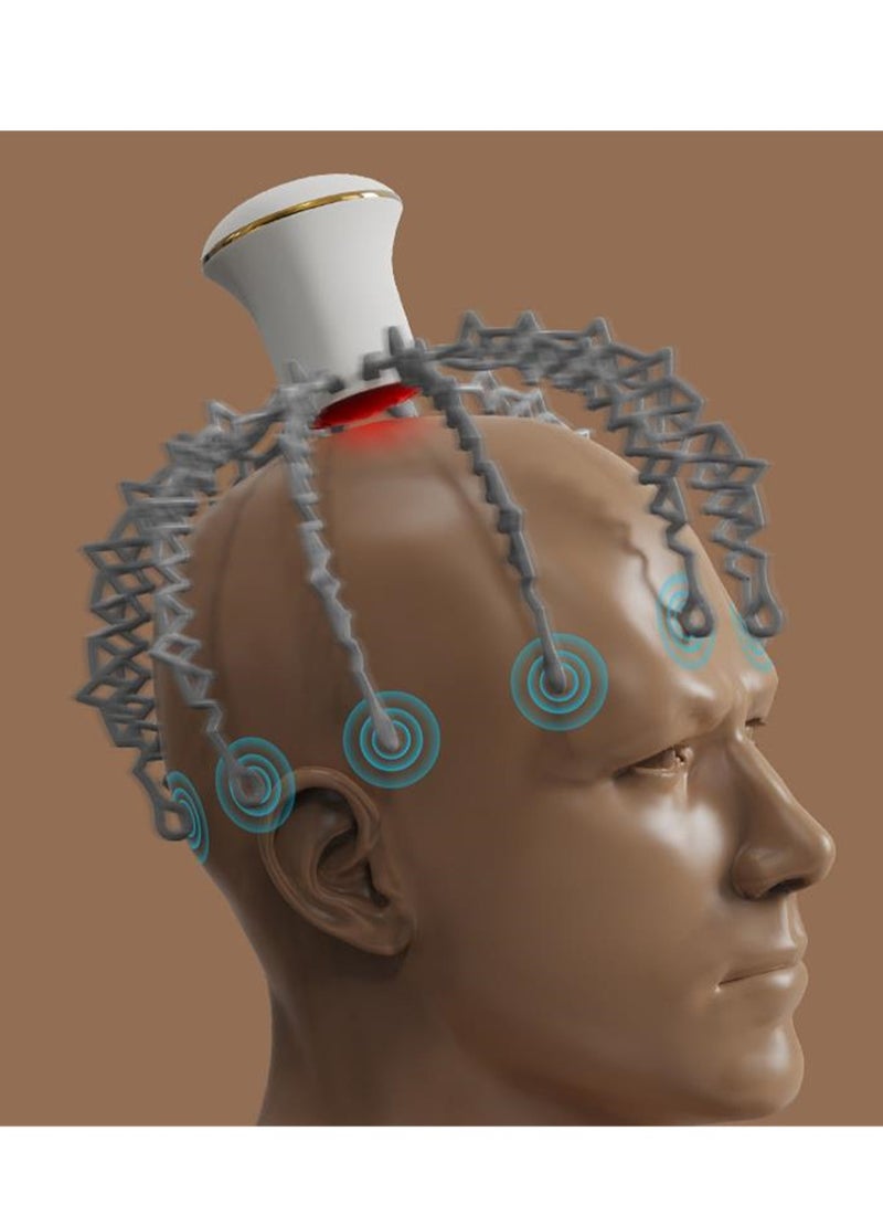 مدلك الرأس تدليك فروة الرأس مخلب العلاج الطبيعي الضغط الكهربائي الاسترخاء رئيس خدش قطعة أثرية ميريديان أداة التجريف - Image 4