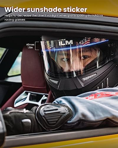 ILM Snell SA2025 Full Face Auto Racing Helmets Lightweight Fiberglass for Adult Men and Women Model 890XXL MatteBlack - Image 3