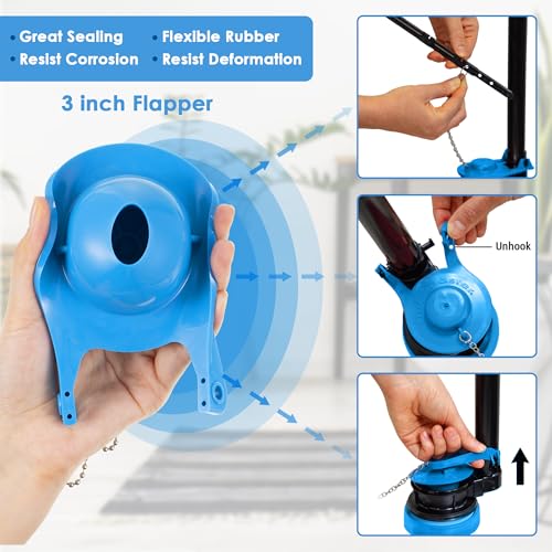 Saillong 2 Set Toilet Float Replacement Kit with 3 Inch Flapper, Universal Toilet Fill Valve Height Adjustabletoilet Tank Replacement Kit, Flush Valve Quiet and Easy to Install - Image 3