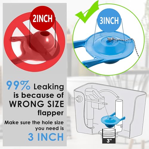 Saillong 2 Set Toilet Float Replacement Kit with 3 Inch Flapper, Universal Toilet Fill Valve Height Adjustabletoilet Tank Replacement Kit, Flush Valve Quiet and Easy to Install - Image 2