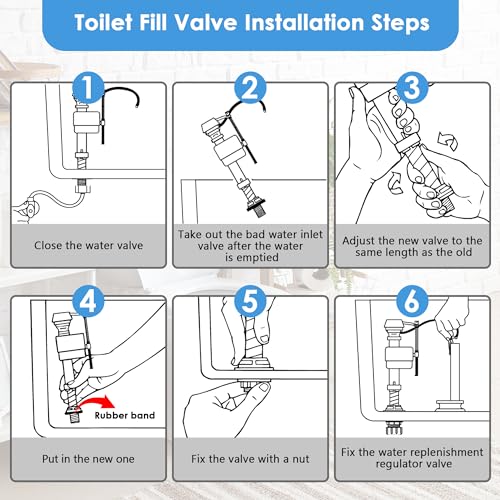 Saillong 2 Set Toilet Float Replacement Kit with 3 Inch Flapper, Universal Toilet Fill Valve Height Adjustabletoilet Tank Replacement Kit, Flush Valve Quiet and Easy to Install - Image 5