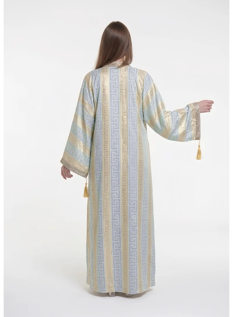 Al Bent Al Sharqieh Baby Blue Women Kimono Dress Open Front Arabian wear for Women | Best Price UAE