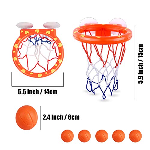 KISEER 2 Pack Fun Basketball Hoop with Heavy Duty Suction Cups Bathroom Bathtub Shooting Game Balls Toy Set with 6 Balls for Kids - Image 5