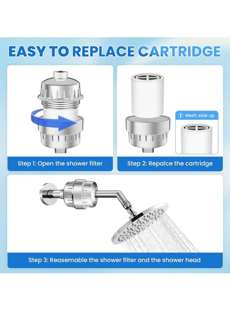 TAYRAN 20 Stage Shower Filter with Vitamin C E for Hard Water - High Output Filter to Remove Chlorine and Fluoride - 1 Cartridges Included -Consistent Flow Showerhead Filter - Image 5