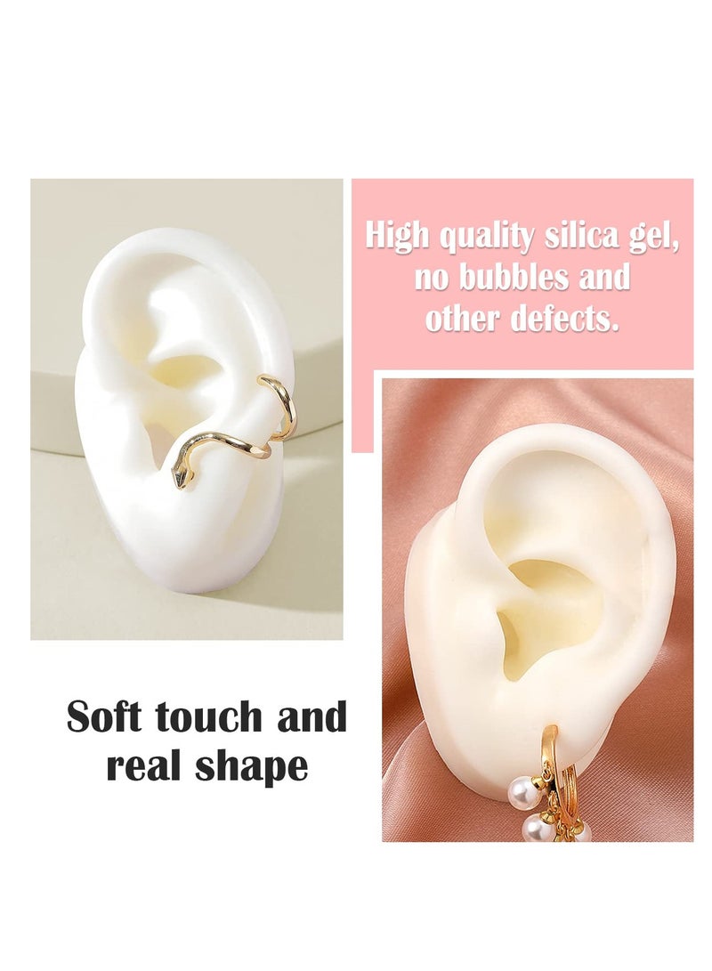 SYOSI Silicone Ear Model Left and Right Soft Flexible Model Fake Ear Piercing Practice Realistic Silicone Ear Model for Acupuncture Practice and Teaching Instructions 2 Pack - Image 5
