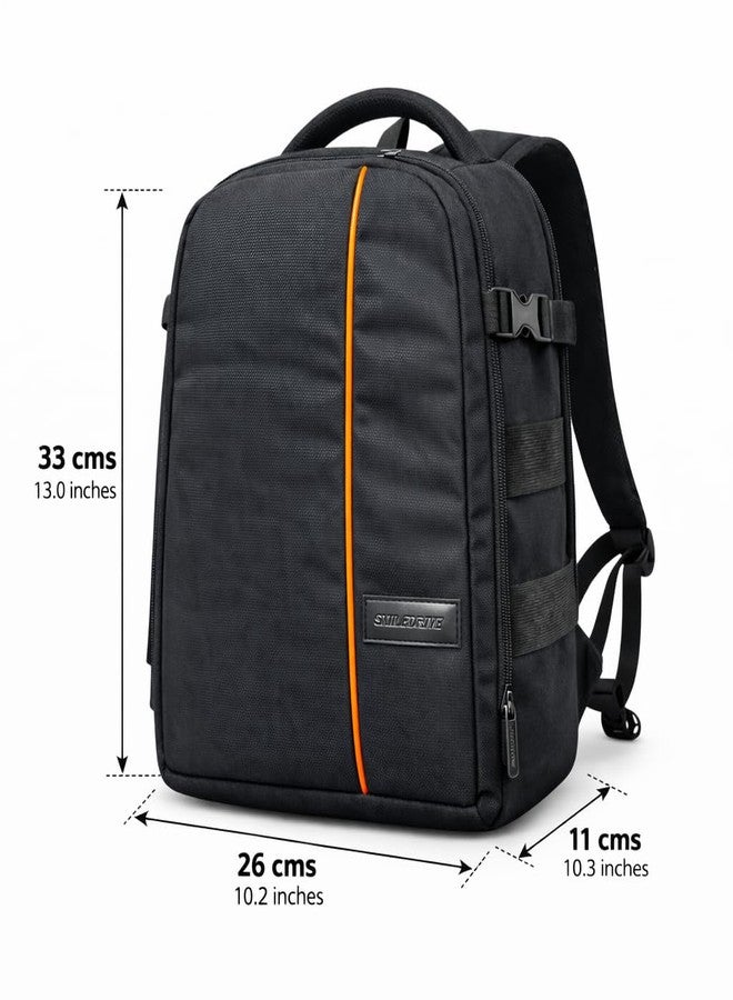 SMILEDRIVE® Waterproof DSLR Camera & Laptop Backpack - Lightweight, Durable & Travel-Ready Gear Bag with Top-Side Buckles | Fits Most Common Camera Sizes | Custom Dividers | Rain Cover - Image 3