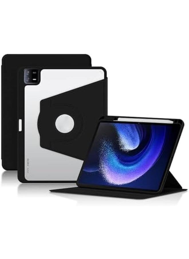 erorex Compatible With Xiaomi Mi Pad 6 Pad 6 Pro 2023 Cover 360 Rotating Transparent Tablet Case Funda With Auto Wake Up Sleep For Mi Pad 6 Pad 6 Pro Black  - Image 3