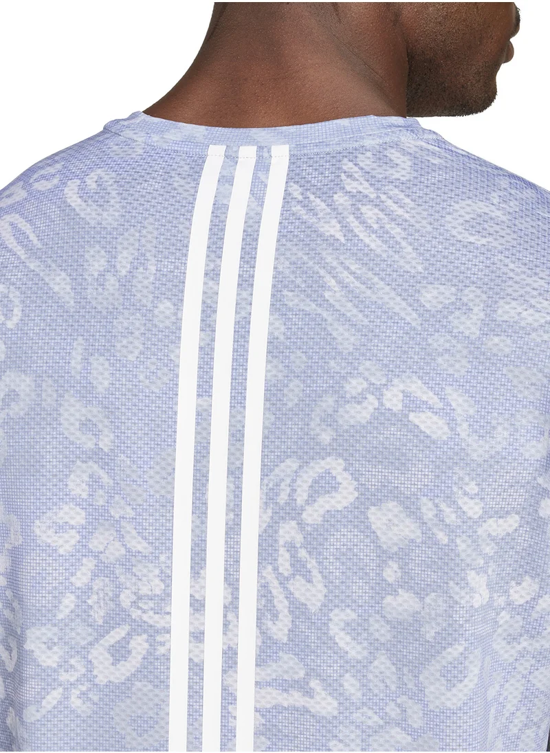 Adidas Own The Run Climacool 3 Stripe T-Shirt