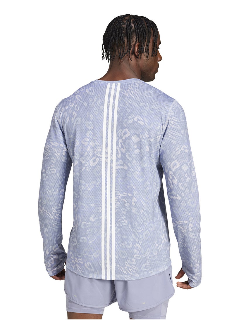 Adidas - Own The Run Climacool 3 Stripe T-Shirt - Image 1
