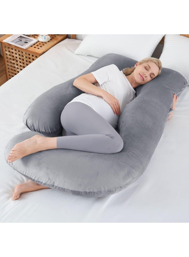 ZEESQUARE Pregnancy Pillow U Shaped Full Body Pillow for Sleeping | Maternity Pillow for Pregnant Women | Pregnancy Body Pillow for Side Sleepers | Ergonomic Support Pillow with Removable Soft Velvet Cover - Image 1