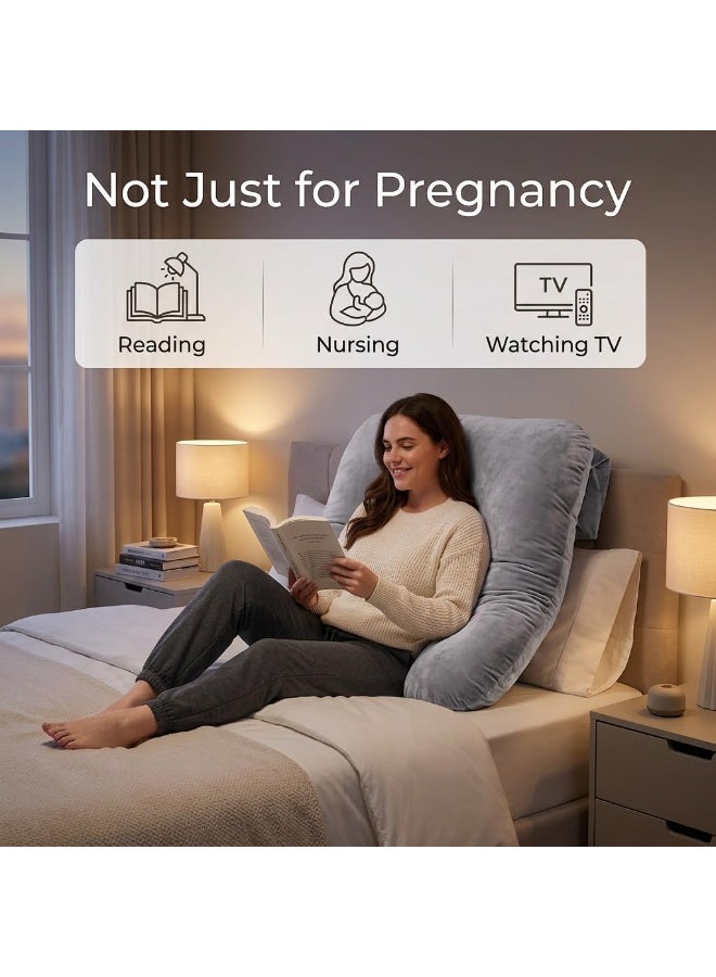 ZEESQUARE Pregnancy Pillow U Shaped Full Body Pillow for Sleeping | Maternity Pillow for Pregnant Women | Pregnancy Body Pillow for Side Sleepers | Ergonomic Support Pillow with Removable Soft Velvet Cover - Image 4