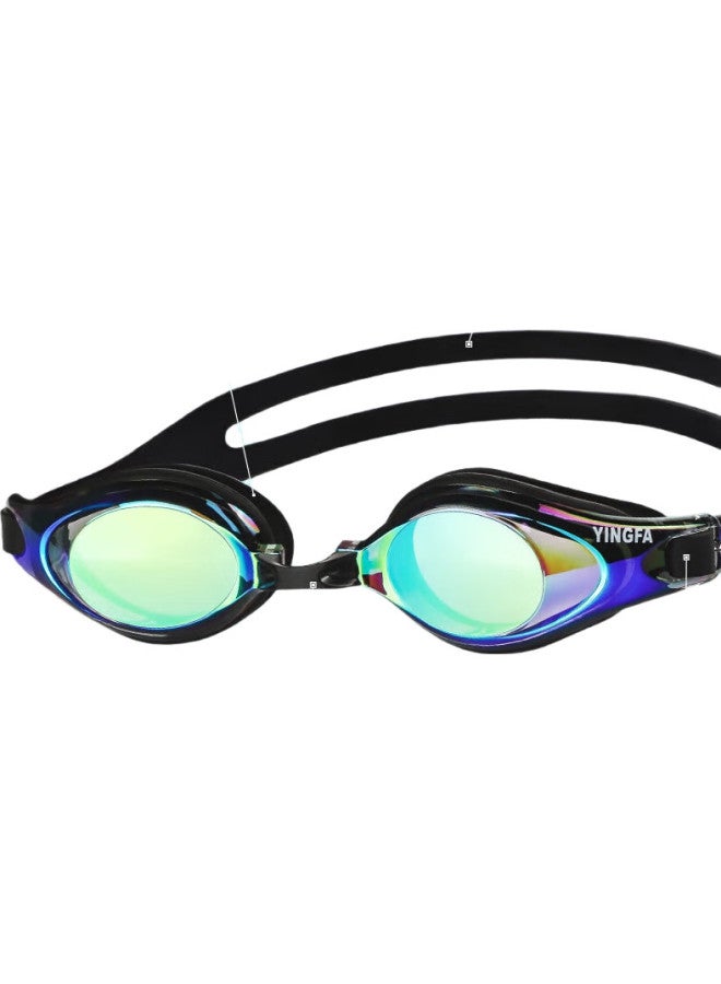 YINGFA Coated Swimming Goggles, Professional Wide-View Colorful Uv-Resistant Waterproof Anti-Fog Hd Swimming Glasses For Men And Women, Black - Image 3