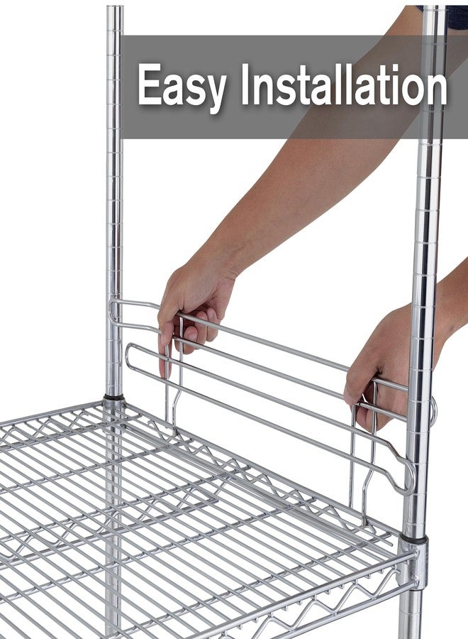 مترو METRO L18N-4C Super Erecta حافة قابلة للتكديس بارتفاع 4 بوصات للأرفف السلكية، كروم، 18 بوصة - Image 3