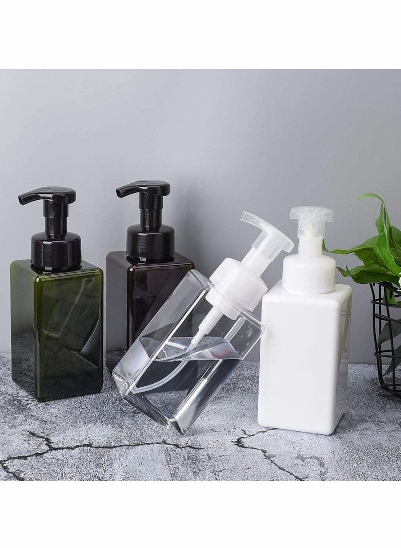 Excefore Foaming Soap Dispenser, 450ml (15oz) Refillable Pump Bottle Plastic for Liquid Soap, Shampoo, Body Wash (2 Pcs) (White)  - Image 4
