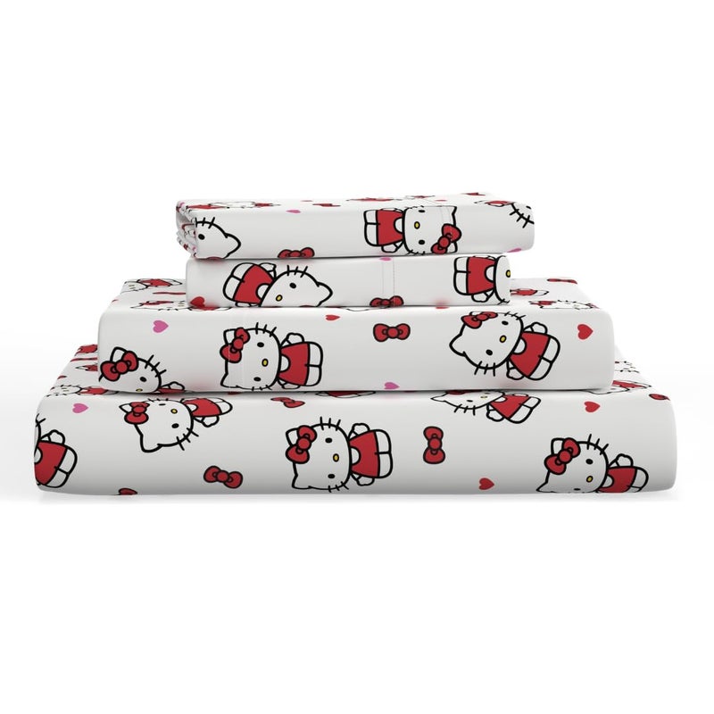 Franco Collectibles Hello Kitty Bedding Super Soft Cotton 3 Piece Twin XL Sheet Set College Dorm Essentials Officially Licensed Product by Franco - Image 2