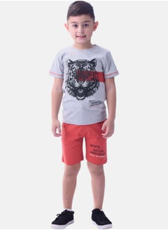 Tiger Print Short Sleeve T-Shirt & Shorts Set by Styli