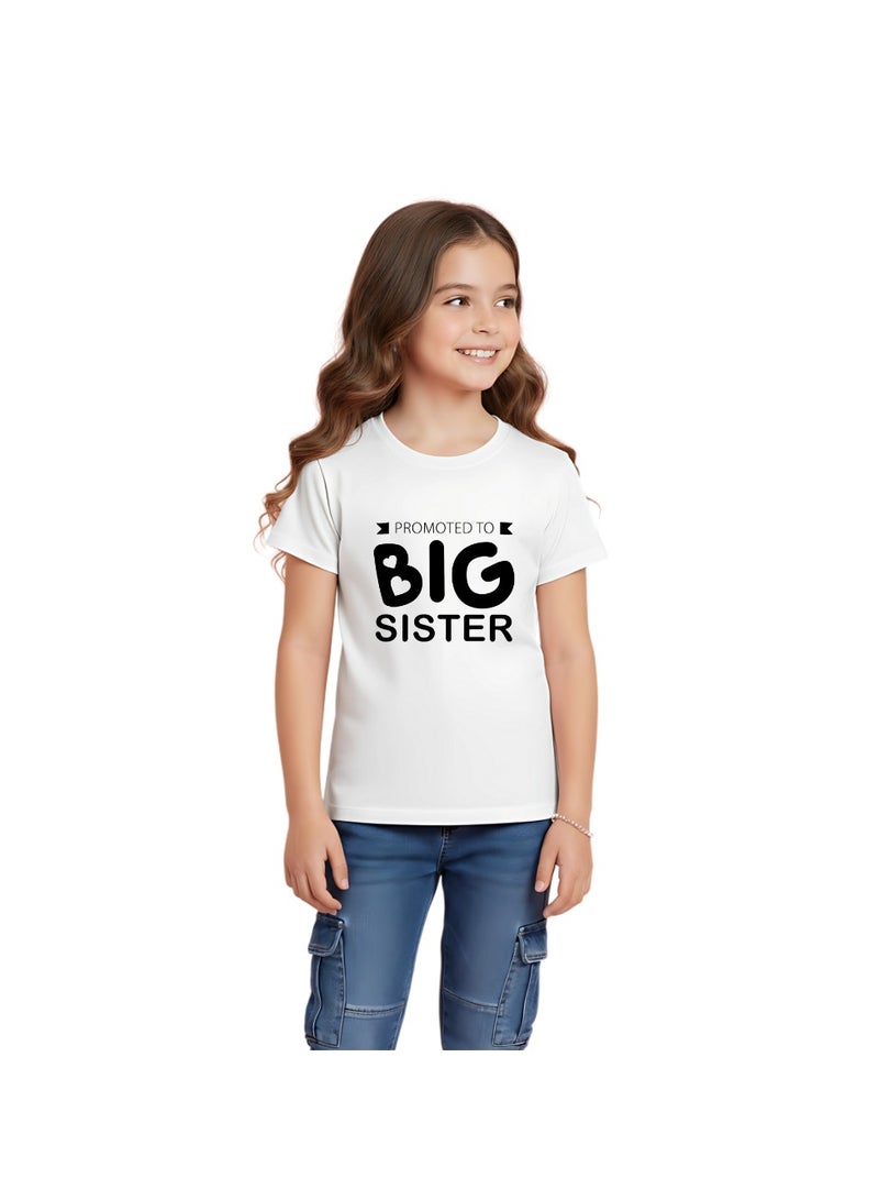 PRINTSHOP4ME Big Sister Girls Tshirt - Short Sleeve Graphic Printed Tshirt - 100% Cotton Regular Fit Round Neck Tshirts - Girls Kids Toddler Outfit - Kids Tshirt - Image 2