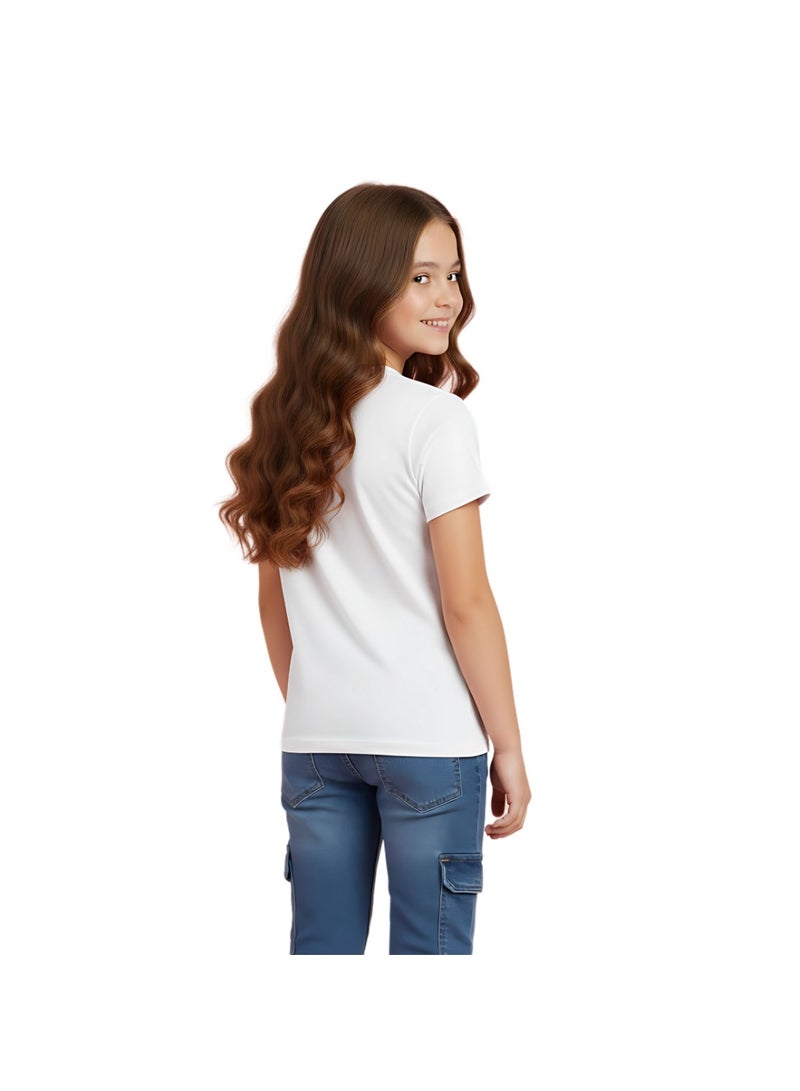 PRINTSHOP4ME Big Sister Girls Tshirt - Short Sleeve Graphic Printed Tshirt - 100% Cotton Regular Fit Round Neck Tshirts - Girls Kids Toddler Outfit - Kids Tshirt - Image 5