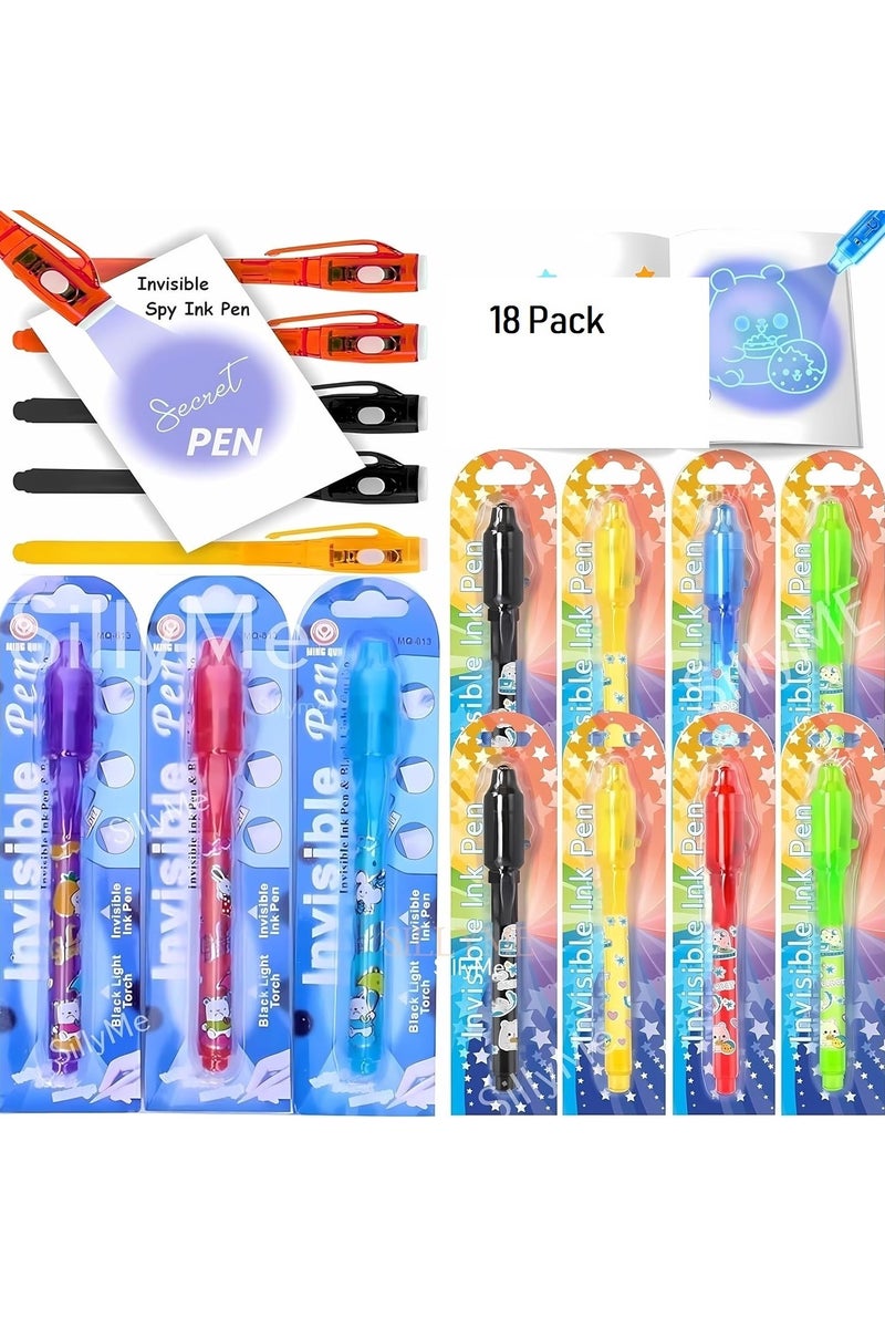 Shreeji Secret Writing Pen with UV Light – Pack of 18 Invisible Ink Spy Pens for Kids | Fun for Science Projects, Return Gifts, Birthday Parties - Image 1