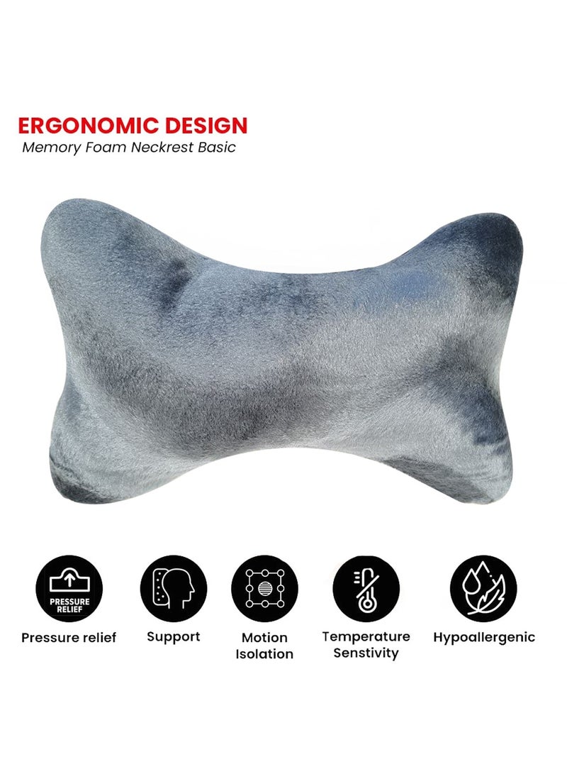 3 اكس ار وسادة رقبة فاخرة للسيارة من قطعتين - وسادة ناعمة من إسفنج الذاكرة لدعم الرأس والرقبة - تصميم مريح لقيادة مريحة - غير قابلة للغسل - 4742 - Image 5